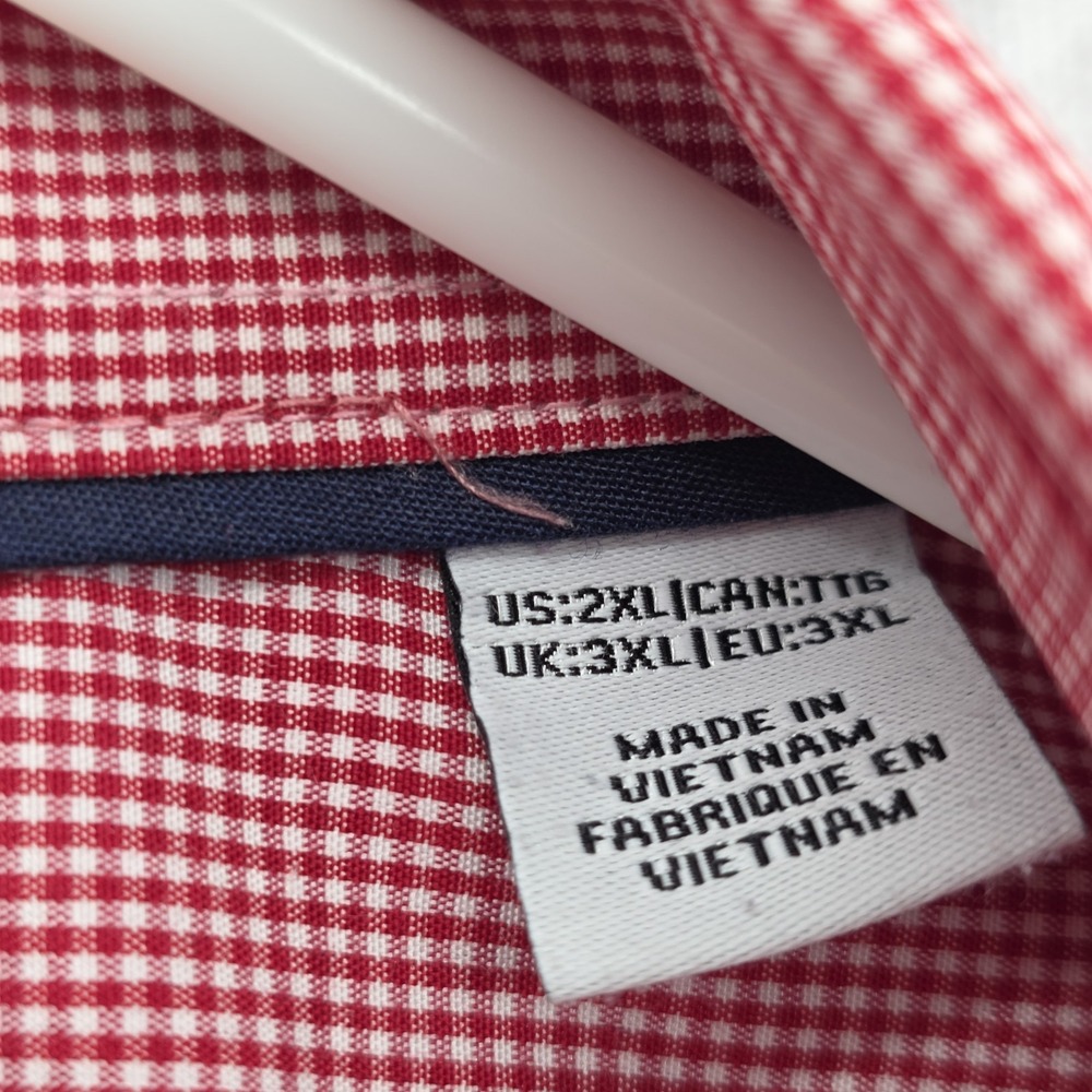 Chick-Fil-A Team Style Oobe Red Gingham Short Sleeve Button Down Shirt 2XL - Picture 4 of 10